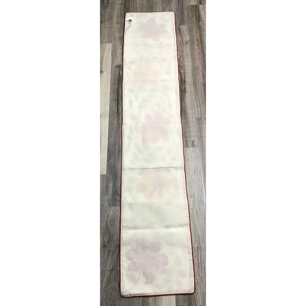 Pier 1 Imports Floral Embroidered Table Runner 14x72 Cotton Lined Boho Whimsical